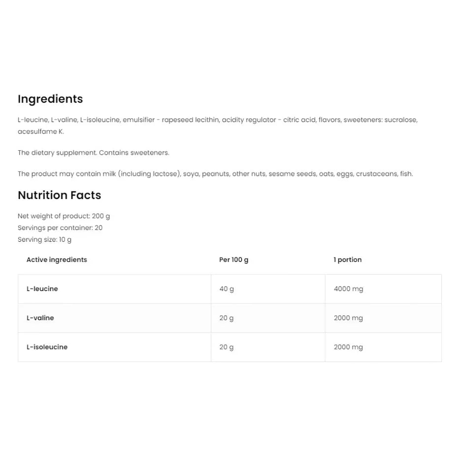 OstroVit BCAA 2-1-1 (200 g, Lemon)