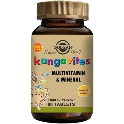 Tablete masticabile cu multivitamine și minerale Solgar Kangavites Tropical Punch